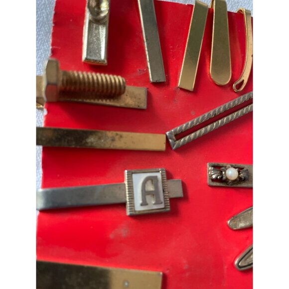 Vintage Tie Clip Collection Gold & Silver Tone Mens Assorted Designs - Picture 13 of 16